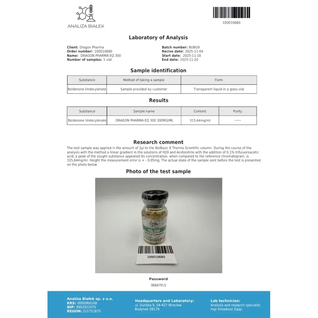 eq 300 lab test result