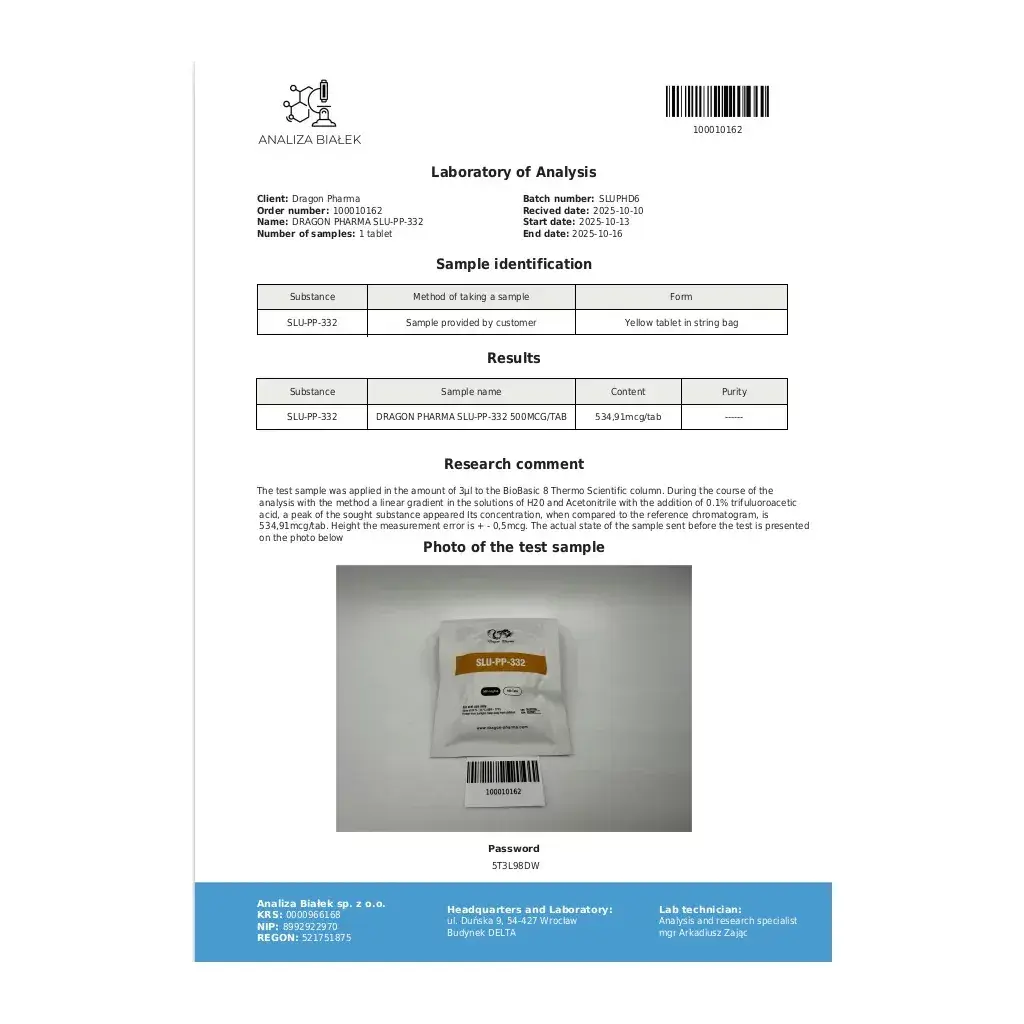 slu-pp-332 lab test result