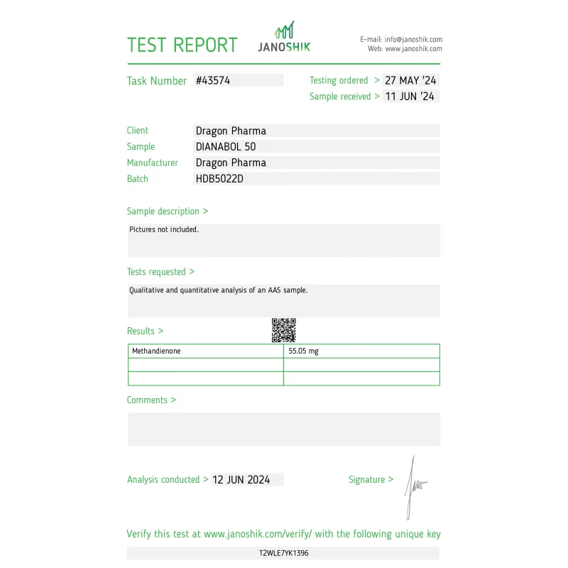 dianabol 50 lab test result