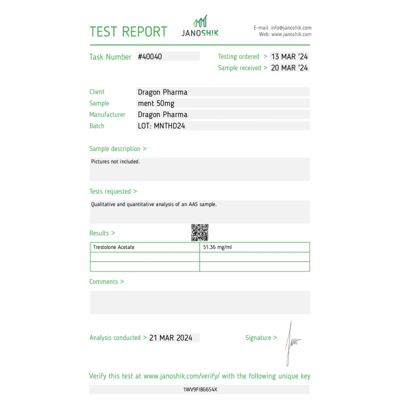 ment 50 lab test result