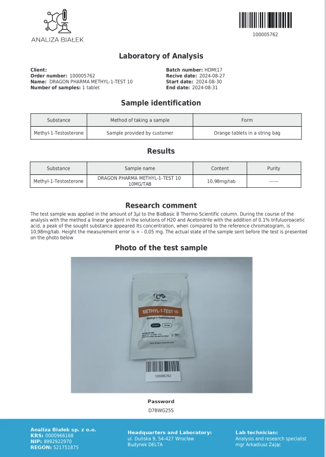 methyl-1-test lab test result