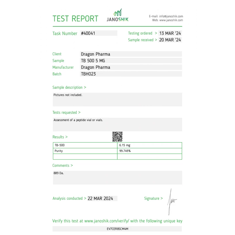 tb 500 lab test result