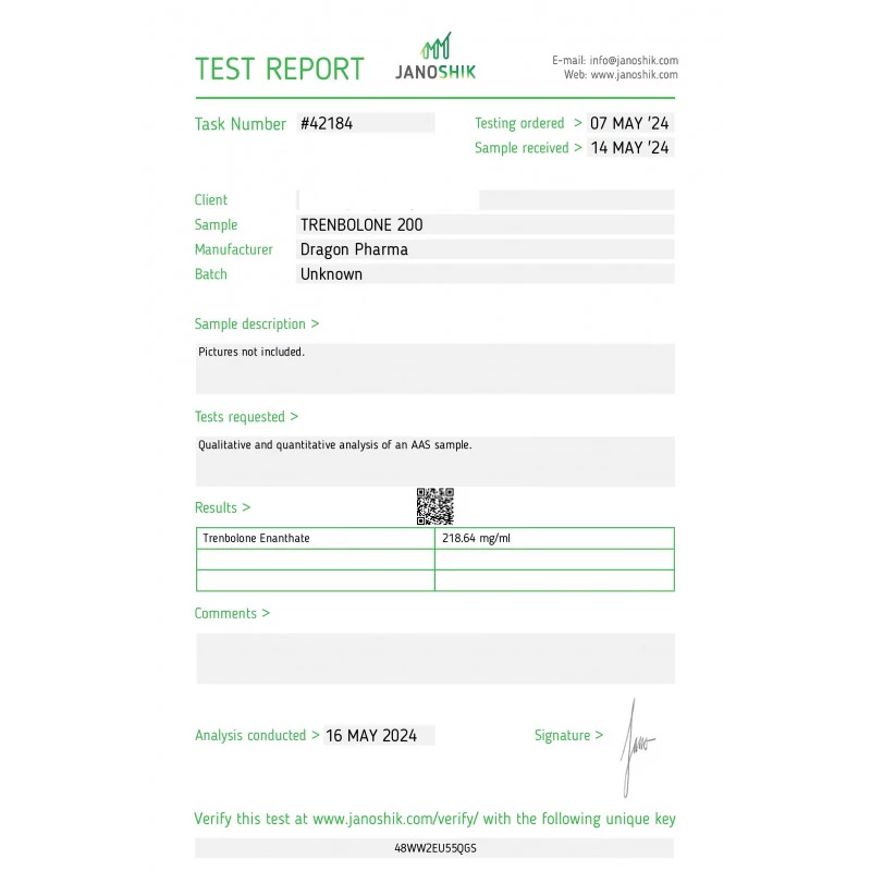 trenbolone 200 lab test result