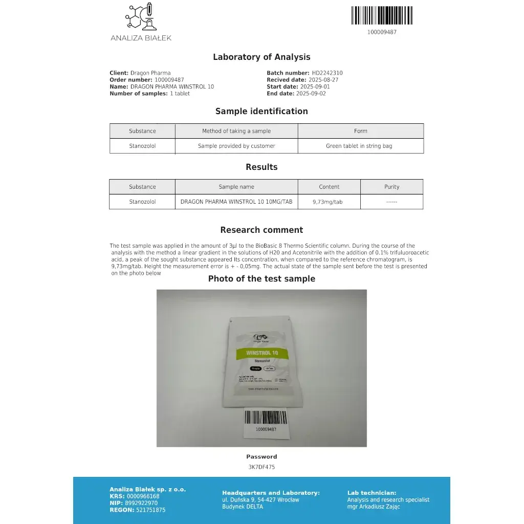 winstrol 10 lab test result
